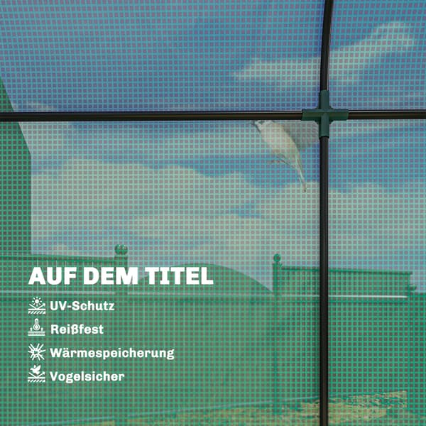 Drivhus, 170x68x200 cm, Grøn, Stål