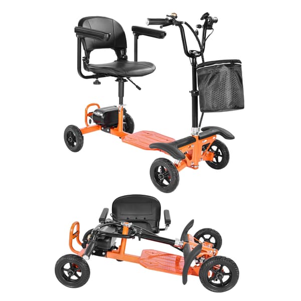 Mobilitetsscooter, 107.2x60x98 cm, Orange, Sammenklappelig Elektrisk