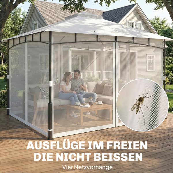 Pavillon 360x300x275 cm Sort Metal