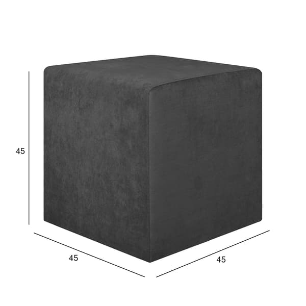 Pouf 45x45x45 cm tummanharmaa polyesteri