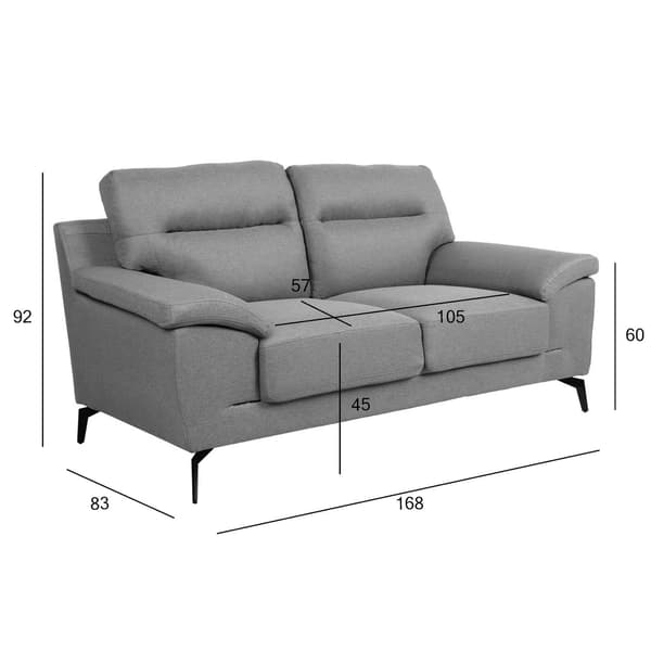 Sofa ENZO 168x83x92 cm grå