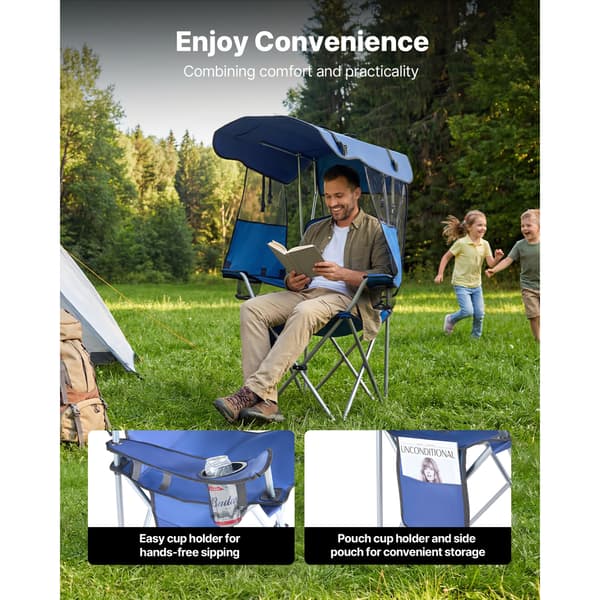 Campingstol 88x89x131 cm Blå Foldbar