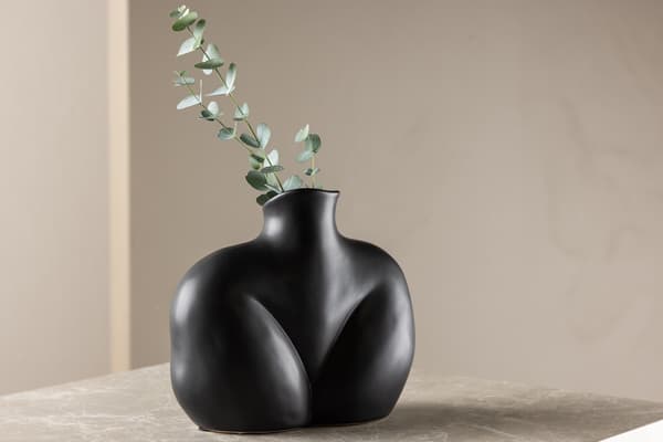 Vase, Harvey, 17x10x15 cm, Sort