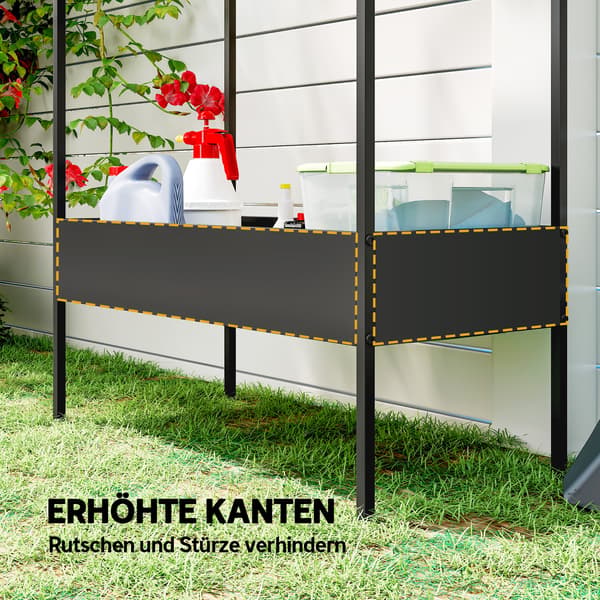 Planteopsats, 75x35x150 cm, Sort, Metal
