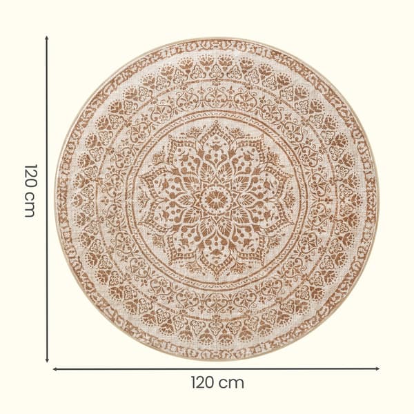 Pyöreä matto 120 cm beige