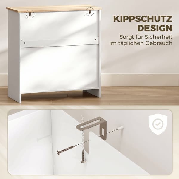 Skænk 78,5x35x80 cm Hvid opbevaring