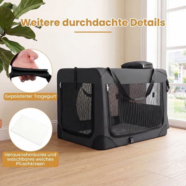Sammenklappelig hundekasse 83,5x58x58 cm sort