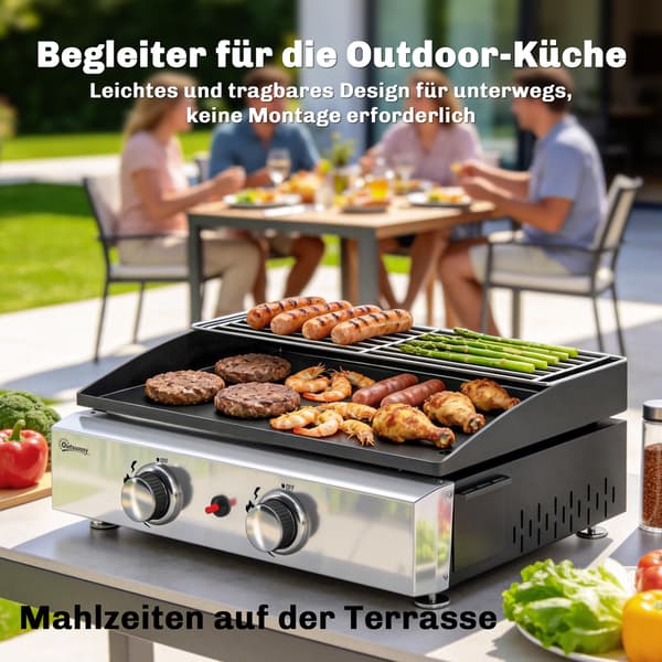 Gasgrill 51,5x44x21 cm Sort Rustfrit Stål