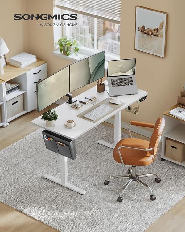 Ståbord, 140x60x72-120 cm, Vit