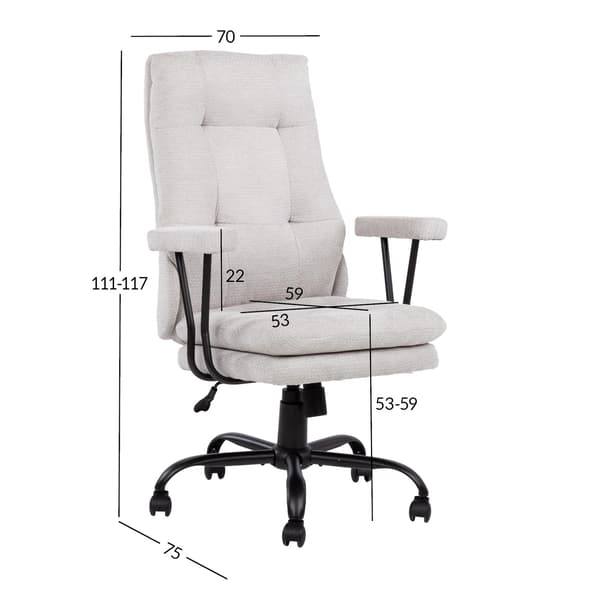 Kontorstol ARLO 70x75x111-117 cm lys grå