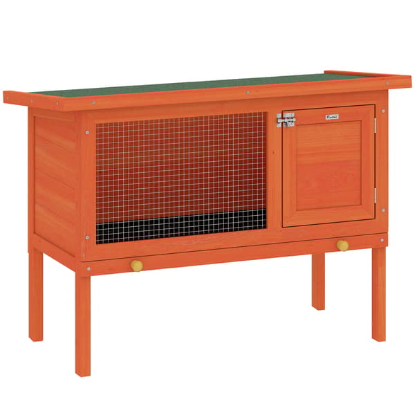 Kaninhus 90x45x65 cm Orange Trä