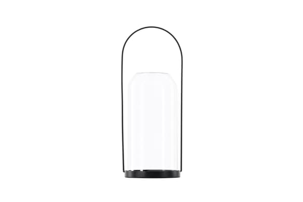 Lanterne Flora 35x13 cm Sort Glas
