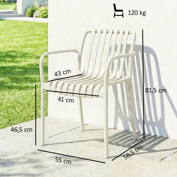 Trädgårdsstolset 55x58,5x81,5 cm Vit Plast