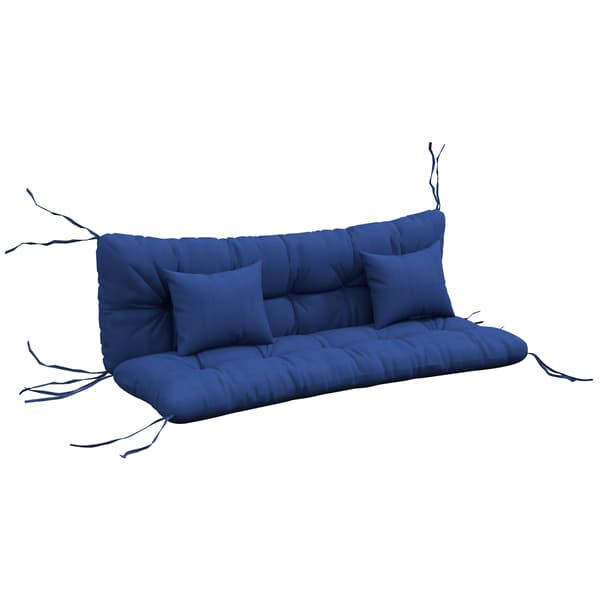 Sædehyndesæt 150x50x10 cm Blå Polyester
