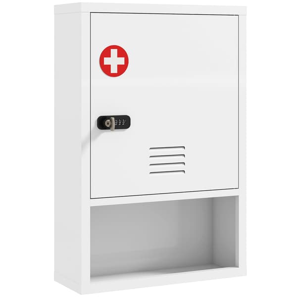 Medicinskåp för väggmontering 40x15x60 cm vitt