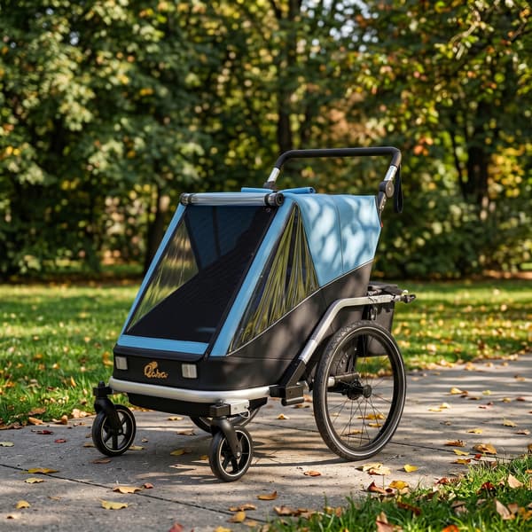 Barncykelvagn för 2, 155x82x102 cm, blå
