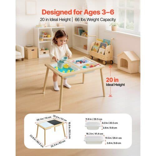 Sensoriskt bord för småbarn 82x60,5x50,5 cm trä
