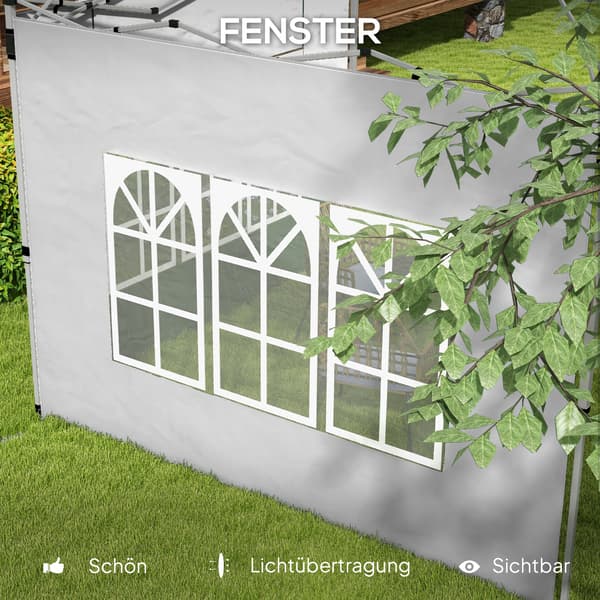 Pavillon Sidepanel Sæt, 295x195 cm, Grå, Vandtæt