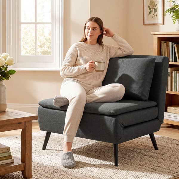 3-i-1 foldbar sove stol 90x89x79 cm mørkegrå
