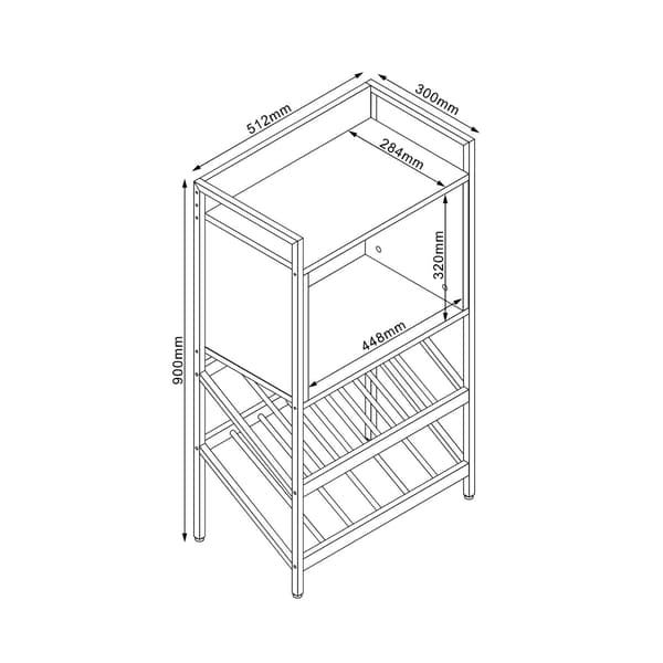Viinipulloteline HANNES 51x30x90 cm rustiikkinen melamiini