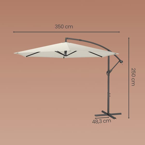 Parasol 350 cm diameter Beige Metal