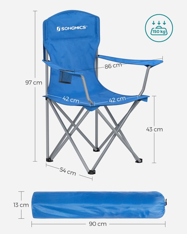 Campingstolar, 76x51,5x95,5 cm, Blå