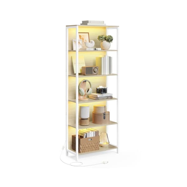 Bokhylle, 30.3x60x178.6 cm, Beige, stål
