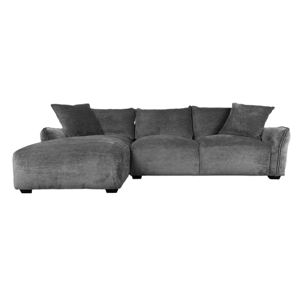 Hörnsoffa DIVI LC 284x162x83 cm Grå Sammetstyg