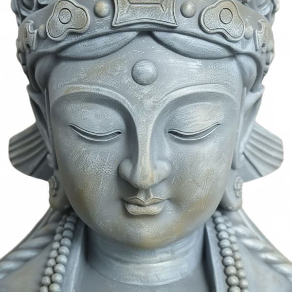 Buddha-patsas 44x32x21 cm harmaa beige polyresiini, Kodustaar