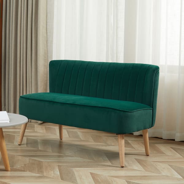 Sohva, 117x56.5x77 cm, tummanvihreä, puu