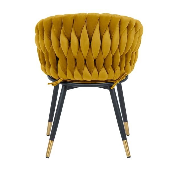 Stol FLORA 61x63x83 cm gul sammet