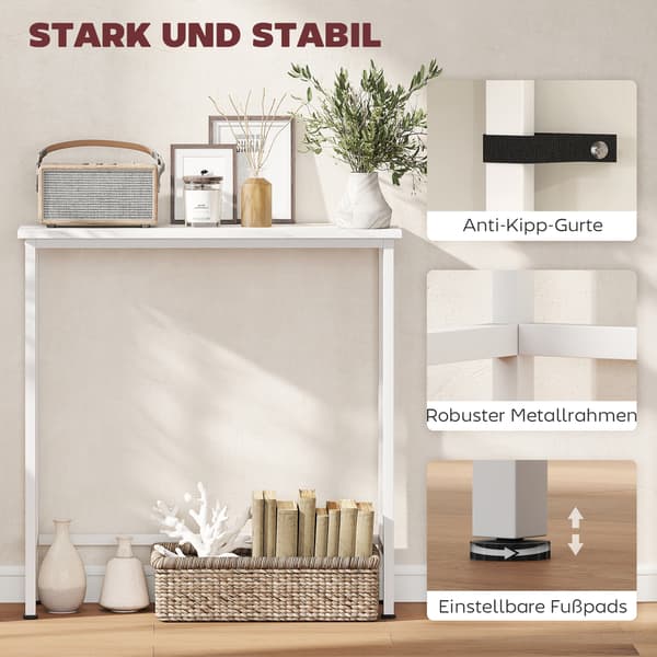 Konsolbord, 75x24x76 cm, Vit