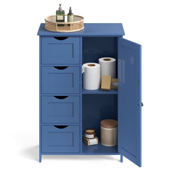 Badeværelsesskab 30x55x82 cm Blå MDF