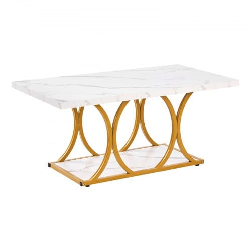 Soffbord, 100x55x45 cm, Vit, Metallram