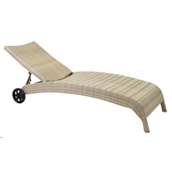 Däckstol 73x196x99 cm Beige Flätad rotting