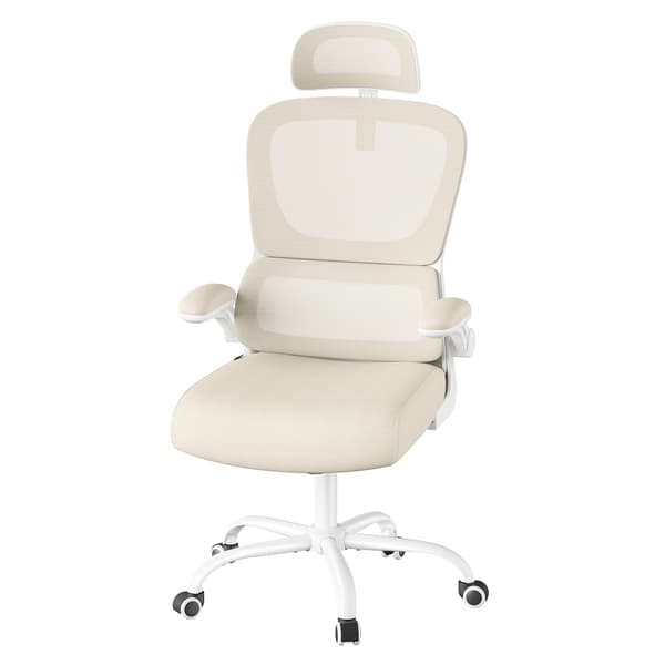 Kontorstol, 64x71,5x116-135 cm, Beige, ergonomisk