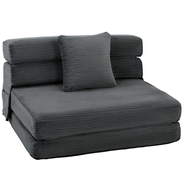 2-i-1 golvstol och sovstol 100x76x62 cm mörkgrå
