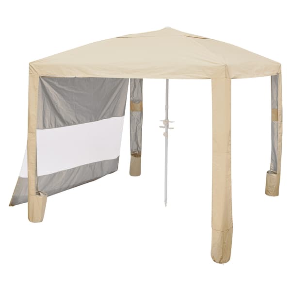 Rantakabana, 240x240 cm, khaki, auringonsuoja