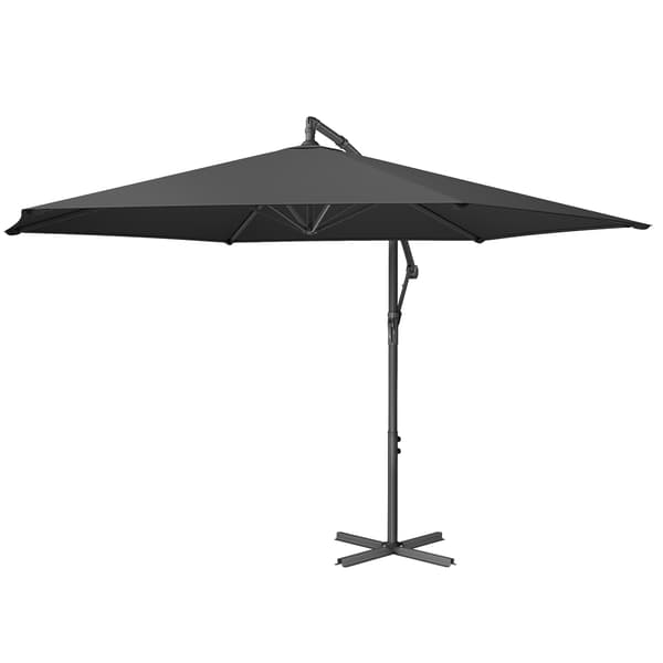Parasol 350 cm diameter Grå Metall UV-skydd