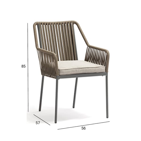 Stol 56x57x85 cm Grå – 47x46xH5cm