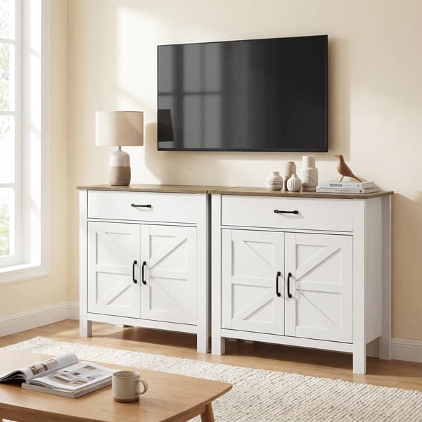 Sideboard 77x39,3x81,5 cm Vit trä