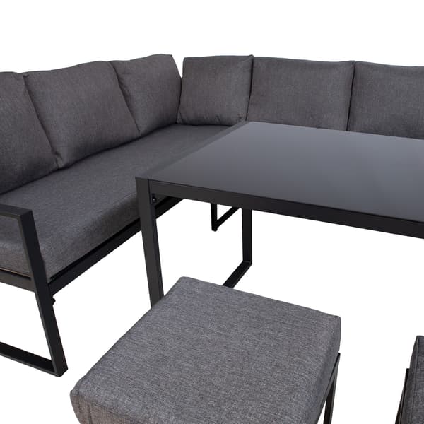 Trädgårdsmöbelset Leipzig 179x69x66 cm Grå Stål