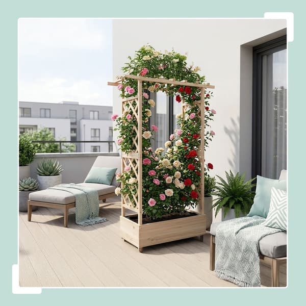 Planter med spaljé och baldakin, trä, Kodustaar