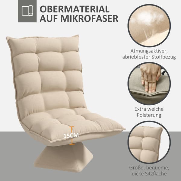 Lænestol 62x70x95 cm Beige Linned Look Stof