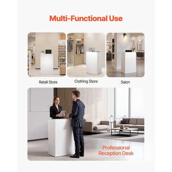 Reception Disk, 60x40x96 cm, Hvid