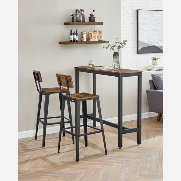 Barstol, 45.4x45.4x102.2 cm, Brun-Sort
