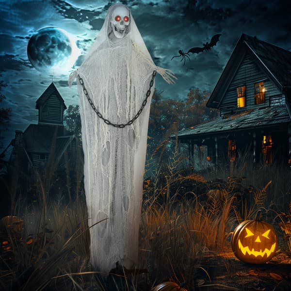 Halloween Dekoration Grim Reaper 70x16x183 cm grå