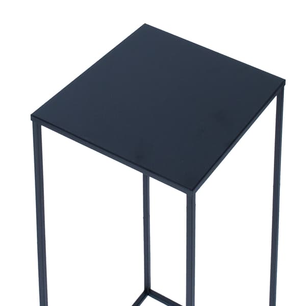 Blomsterristand 22x22x60 cm Sort Metal