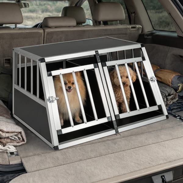 Hundebur, 89x69x50,5 cm, Sølv og Sort, Aluminium