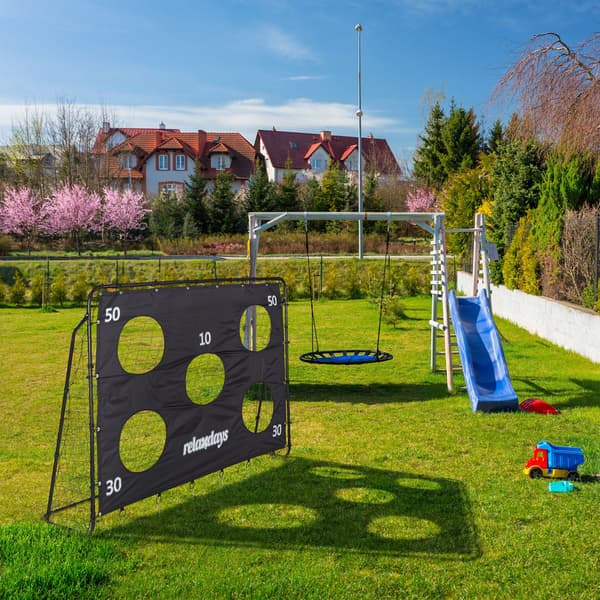 Fodboldmål, 153x217x75 cm, Sort, Kodustaar